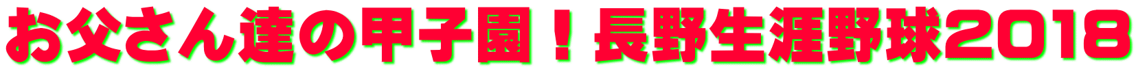 お父さん達の甲子園！長野生涯野球2018