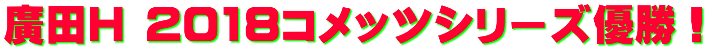 廣田H 2018コメッツシリーズ優勝！