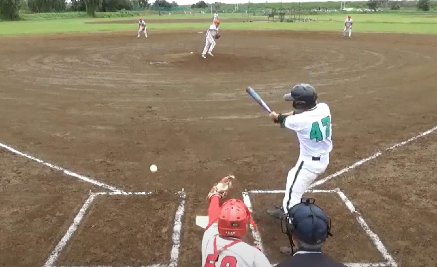 A47中野、初回3点目の三塁タイムリー内野安打！