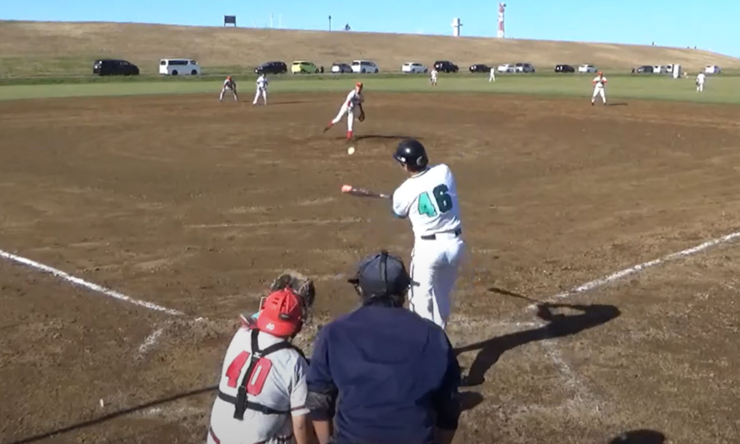 4回H46柴田選手、痛烈なセンター前安打！