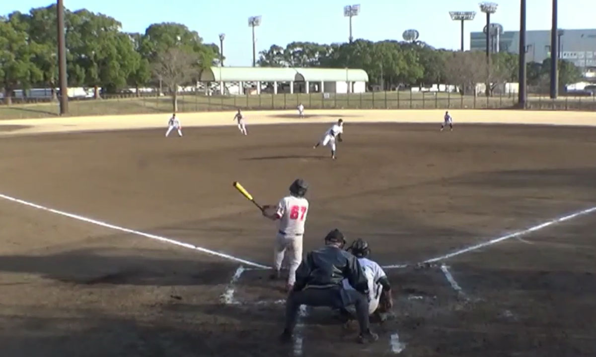 D67長尾選手、元最高打率の片りん！復帰初打席で逆転二塁打