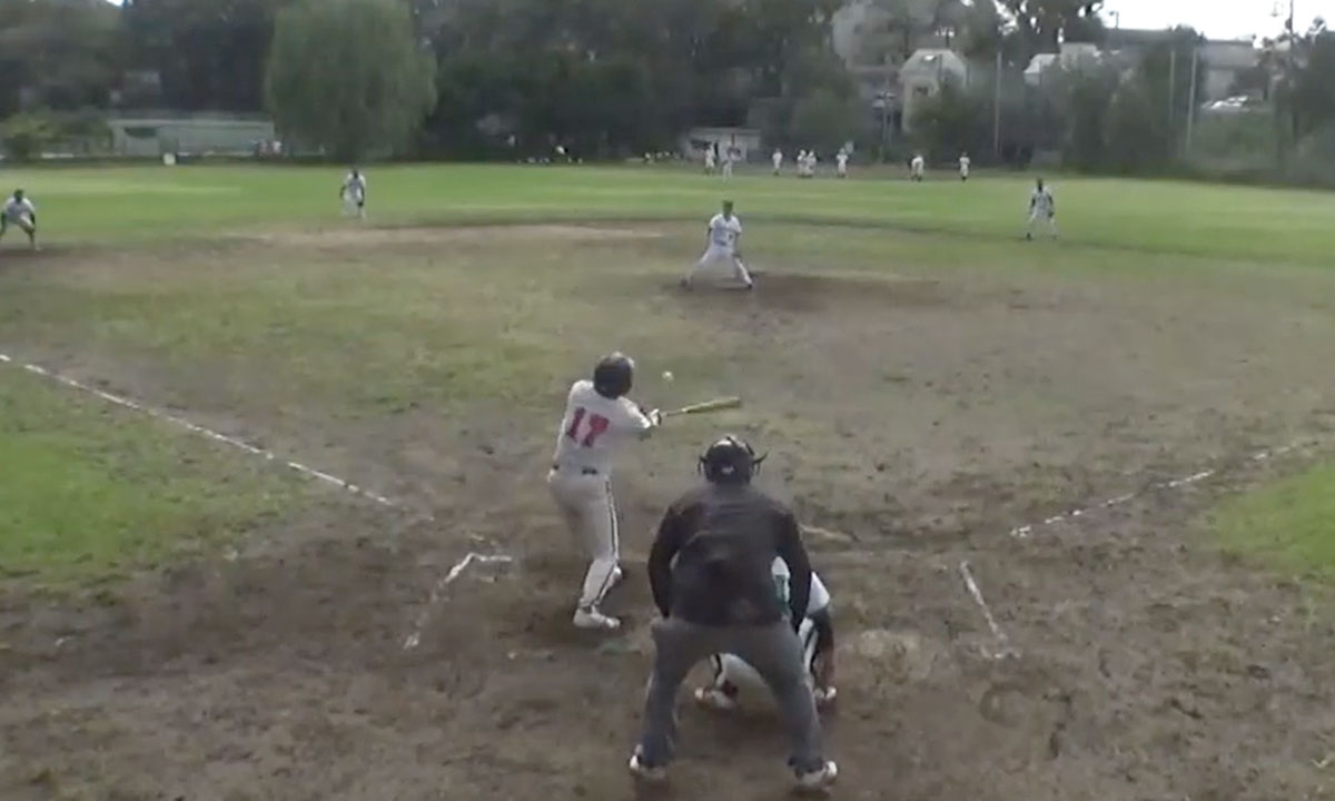 G17佐川選手！レフトーツーベースを放つ！